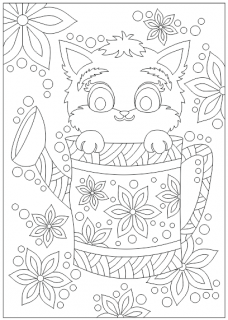 Pískohraní s.r.o. Šablona Kočička s květinami Velikost: 210 x 297 mm