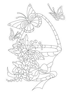 Pískohraní s.r.o. Šablona Košík plný květin Velikost: 460 x 650 mm
