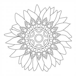Pískohraní s.r.o. Šablona Mandala se slunečnicí 2 Velikost: 300 x 300 mm
