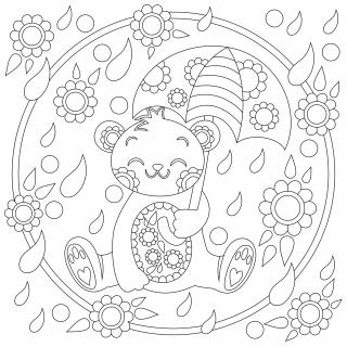Pískohraní s.r.o. Šablona Medvídek s deštníkem Velikost: 210 x 210 mm