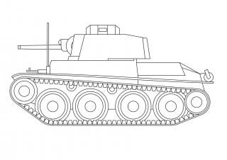Pískohraní s.r.o. Šablona Tank československý LT38 Velikost: 210 x 297 mm