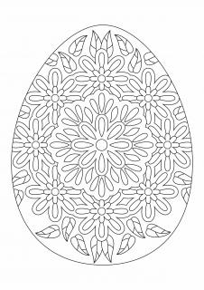 Pískohraní s.r.o. Šablona Velikonoční vajíčko s květinami Velikost: 297 x 420 mm