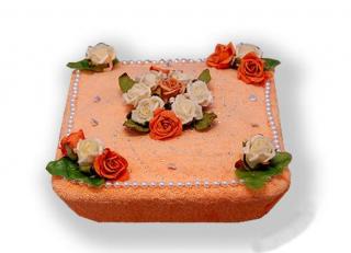 Dárkový dort z froté - Darované růže