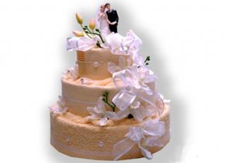 Dárkový dort z froté - Svatební sen