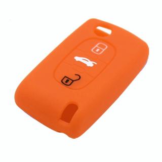 Silikonový obal GARO na klíč Peugeot, Citroen 3-tlačítkový oranžový