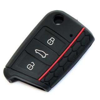 Silikonový obal GARO pro klíč Škoda, VW, Seat černý (3-tlačítkový)