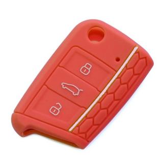 Silikonový obal GARO pro klíč Škoda, VW, Seat červený (3-tlačítkový)