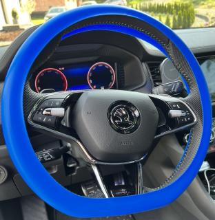 Silikonový potah na volant GARO modrý (obal na volant)