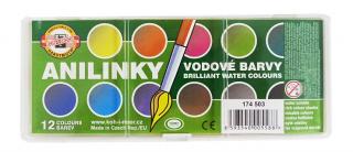 Vodové barvy Anilinky, 12 barev
