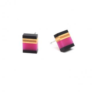 fifle / Black Frame / náušnice / 171 barva: růžová / fuchsiová