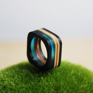 fifle / Black Frame / prsten / 165 barva: petrolejová / teal, velikost: 51