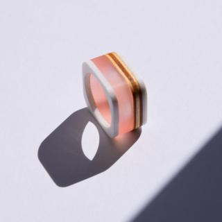 fifle / Elegant / prsteny / 34 barva: růžová v bílé, velikost: 60