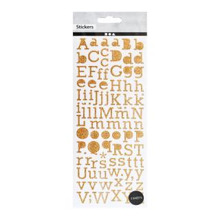 Focus Glitter Stickers 2 sheets - Letters / Gold (samolepící etikety)