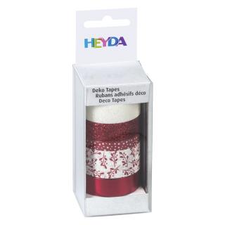 Heyda Deco Tapes Set 5pack - Red & White (dekorační páska)