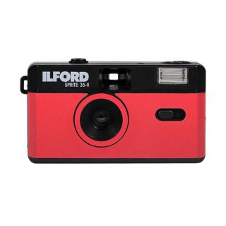 Ilford Sprite 35-II Photo Camera Black/Red (fotoaparát na kinofilm)  + Baterie Kodak MAX Super AAA