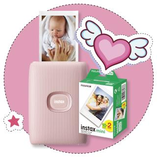 Instax Mini Link 2 Pink Gift Set  + Dárky (album, box, rámeček, samolepky)
