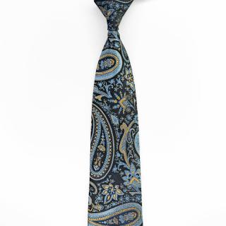 Černá pánská kravata s paisley vzorem