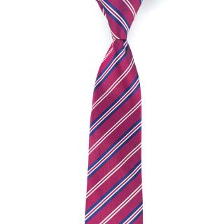 Červená lesklá pánská kravata s proužky
