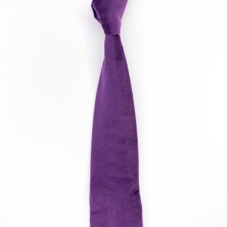 Fialová sametová pánská kravata