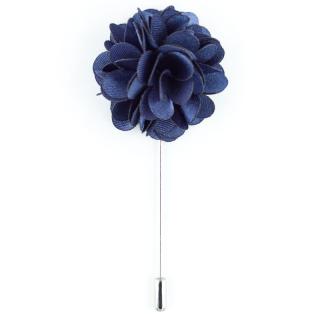 Kobaltově modrá květinová ozdoba do klopy