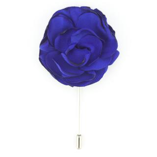 Královsky modrá květinová brož do klopy