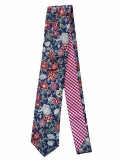 Květinová pánská kravata s károvaným vzorem