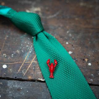 Mátově zelená pletená pánská kravata