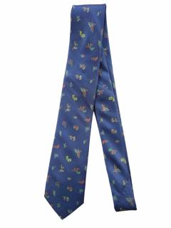 Modrá pánská kravata s paisley vzorem