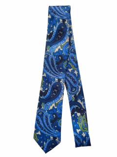 Pánská kravata s modrým paisley vzorem