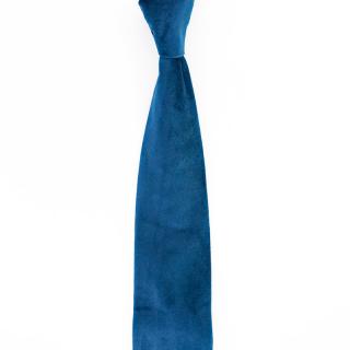 Sametová pánská kravata v noční modré