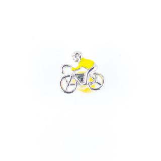 Stříbrná ozdoba do klopy bicykl