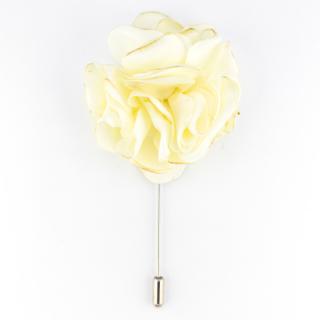 Vanilkově bílá květinová brož do klopy