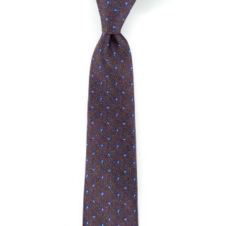 Žíhaná hnědá pánská kravata s paisley vzorem