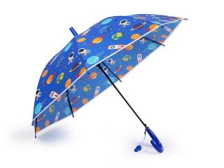 Dětský vystřelovací deštník s píšťalkou vesmír, dinosaurus