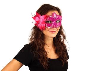 Karnevalová maska - škraboška s květem