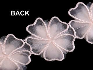 Prýmek květy s perlami šíře 58 mm