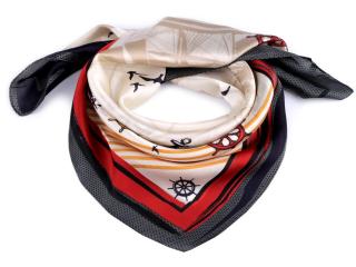 Saténový šátek námořnický 70x70 cm
