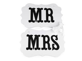 Svatební cedulky MR a MRS k zavěšení 2. jakost