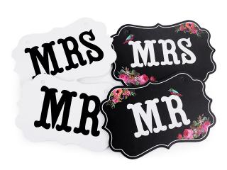 Svatební cedulky MR a MRS k zavěšení