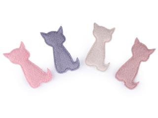 Textilní aplikace / plastická nášivka kočka k dozdobení