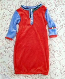 Novorozenecká košilka bambus dvojbarevná vel. 0-5 m Barva: červená s modrou, Materiál: Bambus, Velikost: 0-5 m