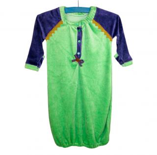 Novorozenecká košilka bambus dvojbarevná vel. 0-5 m Barva: zelená s fialovou, Materiál: Bambus, Velikost: 0-5 m