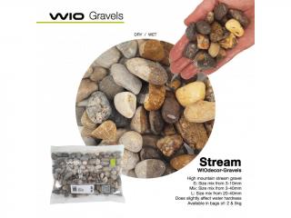 WIO Stream gravel Velikost balení: 2 kg frakce Mix (3–40 mm)