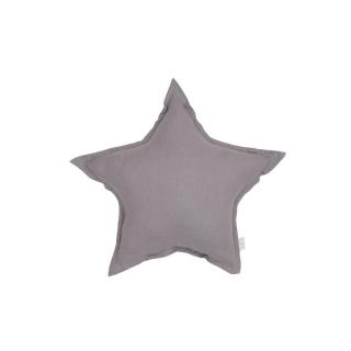 Polštářek Lněný hvězda šedá - shark, 44 cm