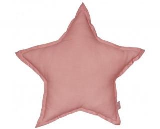Polštářek Lněný Hvězda sladká růžová, 44 cm