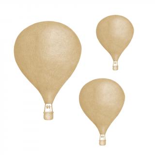 Samolepka na zeď Létající balóny hořčicová 3 ks, 14-25 cm