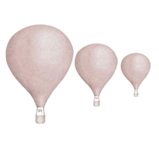 Samolepka na zeď Létající balóny pudrová růžová 3 ks, 14-25 cm