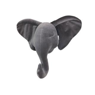 Slon na stěnu šedý, 50x38 cm