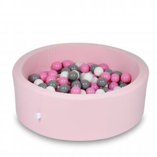 Suchý bazének + 200 ks kuliček kulatý, pudrová růžová Rozměr: 115x30 cm