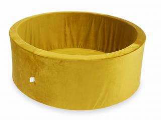 Suchý bazének bez kuliček kulatý, samet žlutá Rozměr: 115x40 cm